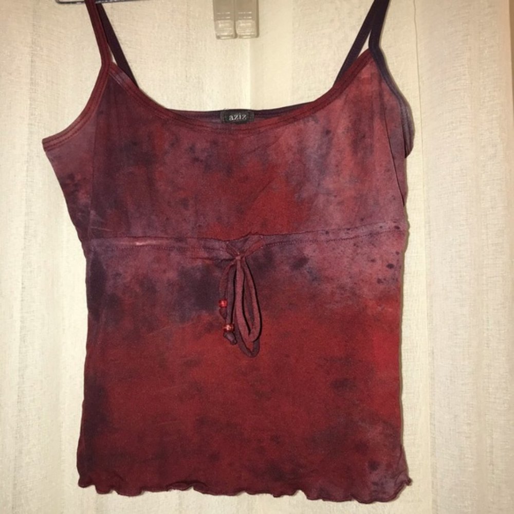 💰4/$25 Cranberry Tie-dyed Spaghetti Strap Tank